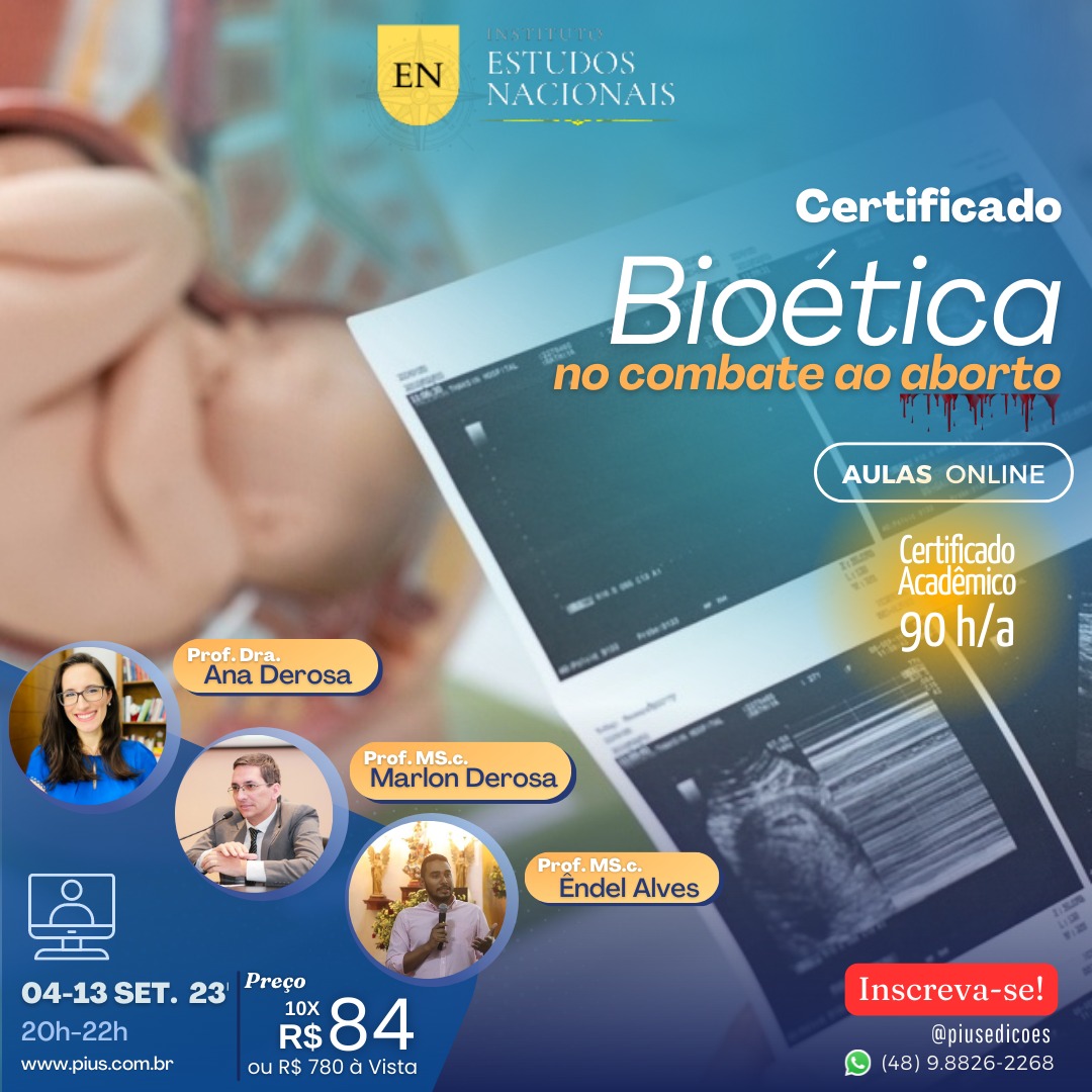 Certificado Bioética na defesa da vida + Escola de Bioética